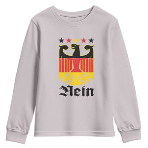 Funny German Eagle Youth Sweatshirt Vintage Nein No Germany Souvenir Oktoberfest TS11 Ice Gray Print Your Wear