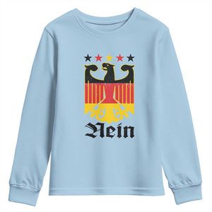 Funny German Eagle Youth Sweatshirt Vintage Nein No Germany Souvenir Oktoberfest TS11 Light Blue Print Your Wear