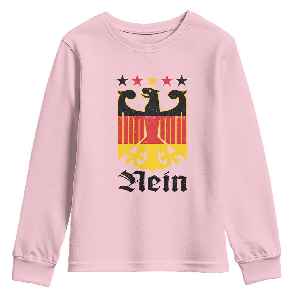Funny German Eagle Youth Sweatshirt Vintage Nein No Germany Souvenir Oktoberfest TS11 Light Pink Print Your Wear