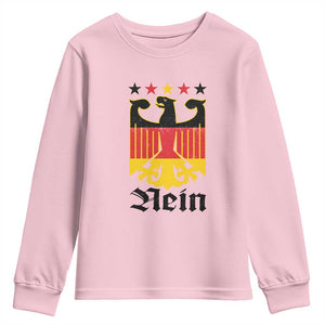 Funny German Eagle Youth Sweatshirt Vintage Nein No Germany Souvenir Oktoberfest TS11 Light Pink Print Your Wear