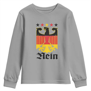 Funny German Eagle Youth Sweatshirt Vintage Nein No Germany Souvenir Oktoberfest TS11 Sport Gray Print Your Wear
