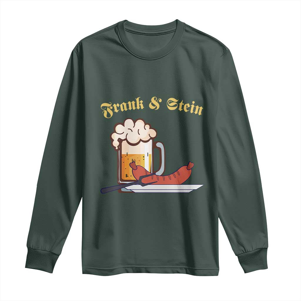 Funny Frank & Stein Long Sleeve Shirt German Beer Drinking Oktoberfest Sausage TS11 Dark Forest Green Print Your Wear