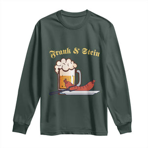 Funny Frank & Stein Long Sleeve Shirt German Beer Drinking Oktoberfest Sausage TS11 Dark Forest Green Print Your Wear