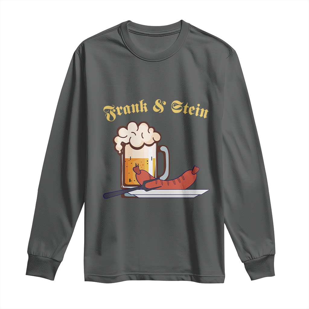 Funny Frank & Stein Long Sleeve Shirt German Beer Drinking Oktoberfest Sausage TS11 Dark Heather Print Your Wear