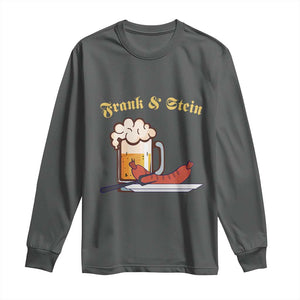 Funny Frank & Stein Long Sleeve Shirt German Beer Drinking Oktoberfest Sausage TS11 Dark Heather Print Your Wear