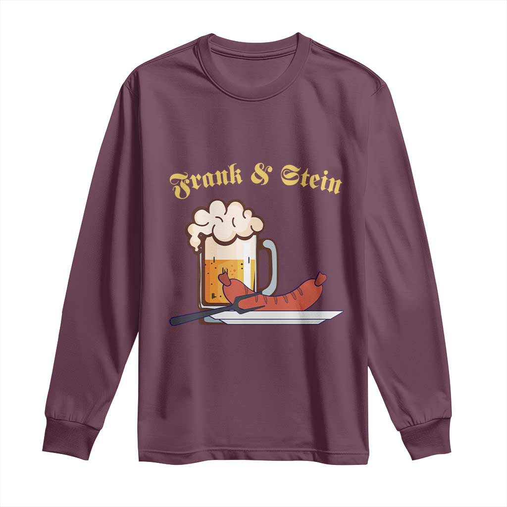 Funny Frank & Stein Long Sleeve Shirt German Beer Drinking Oktoberfest Sausage TS11 Maroon Print Your Wear
