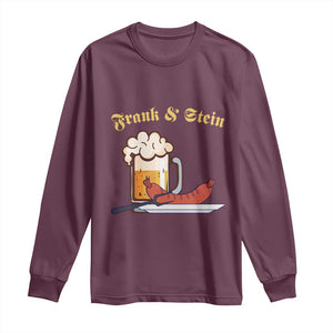 Funny Frank & Stein Long Sleeve Shirt German Beer Drinking Oktoberfest Sausage TS11 Maroon Print Your Wear