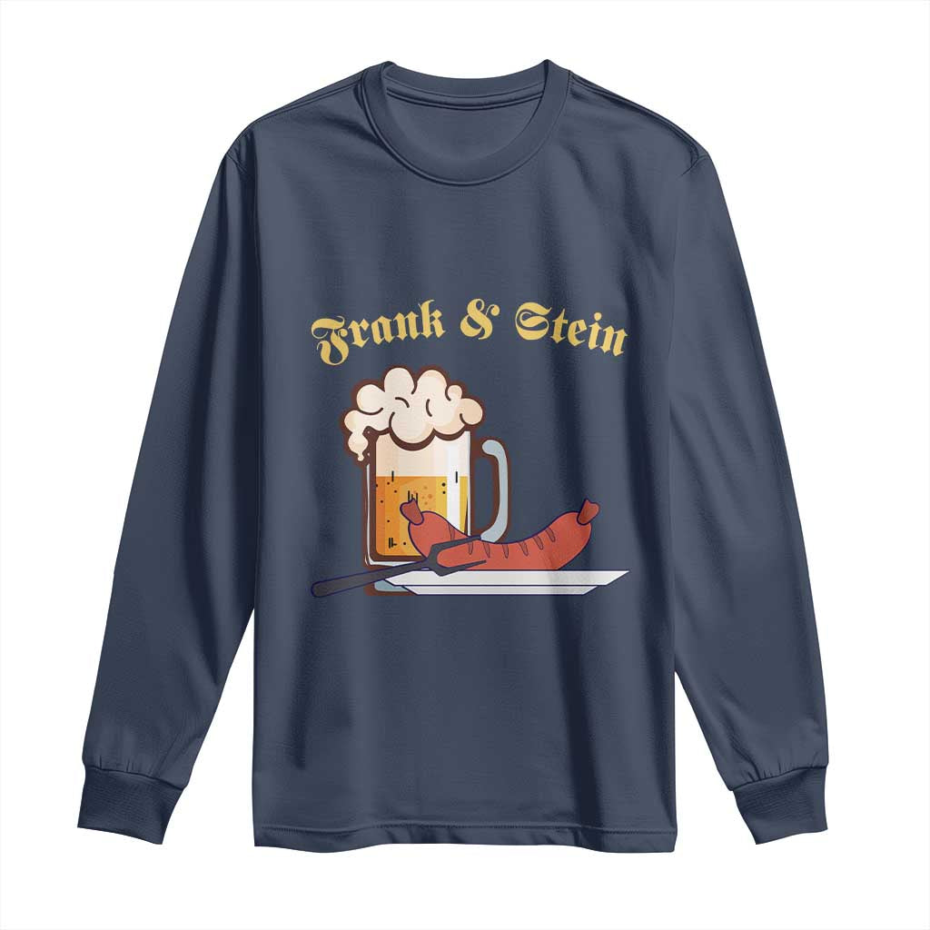 Funny Frank & Stein Long Sleeve Shirt German Beer Drinking Oktoberfest Sausage TS11 Navy Print Your Wear