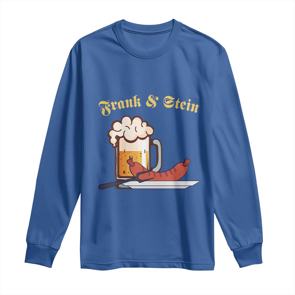 Funny Frank & Stein Long Sleeve Shirt German Beer Drinking Oktoberfest Sausage TS11 Royal Blue Print Your Wear