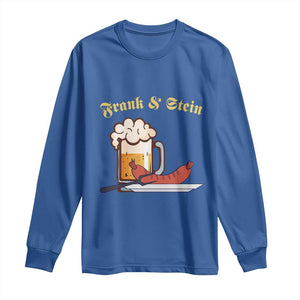 Funny Frank & Stein Long Sleeve Shirt German Beer Drinking Oktoberfest Sausage TS11 Royal Blue Print Your Wear