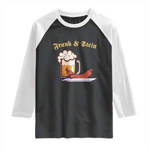 Funny Frank & Stein Raglan Shirt German Beer Drinking Oktoberfest Sausage TS11 Black White Print Your Wear