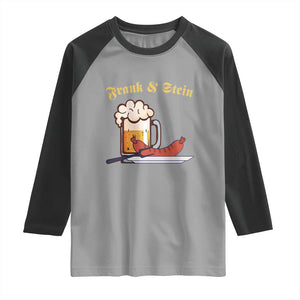 Funny Frank & Stein Raglan Shirt German Beer Drinking Oktoberfest Sausage TS11 Sport Gray Black Print Your Wear