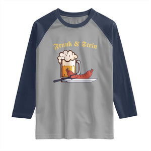 Funny Frank & Stein Raglan Shirt German Beer Drinking Oktoberfest Sausage TS11 Sport Gray Navy Print Your Wear