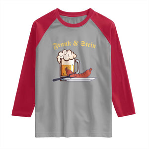 Funny Frank & Stein Raglan Shirt German Beer Drinking Oktoberfest Sausage TS11 Sport Gray Red Print Your Wear