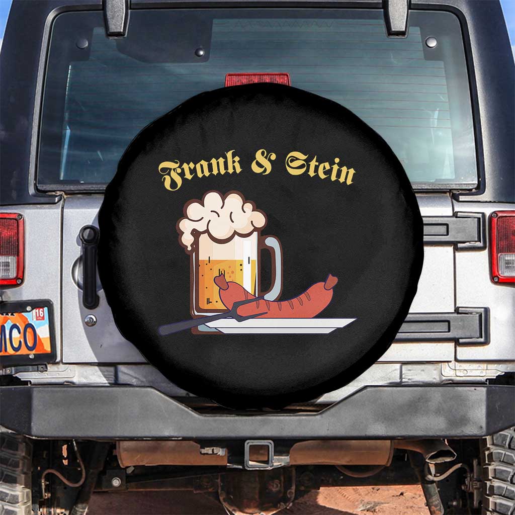 Funny Frank & Stein Spare Tire Cover German Beer Drinking Oktoberfest Sausage TS11 No hole Black Print Your Wear