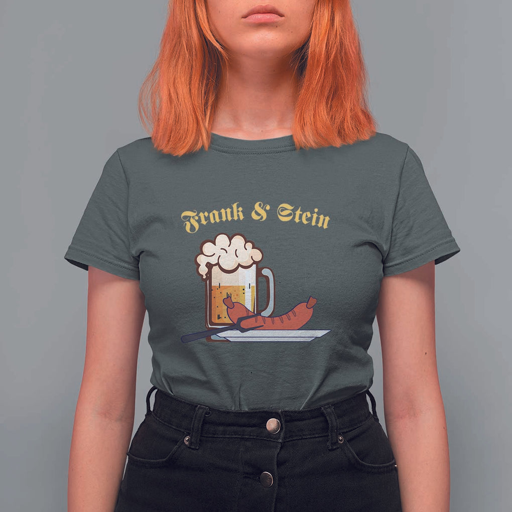 Funny Frank & Stein T Shirt For Women German Beer Drinking Oktoberfest Sausage TS11 Dark Heather Print Your Wear