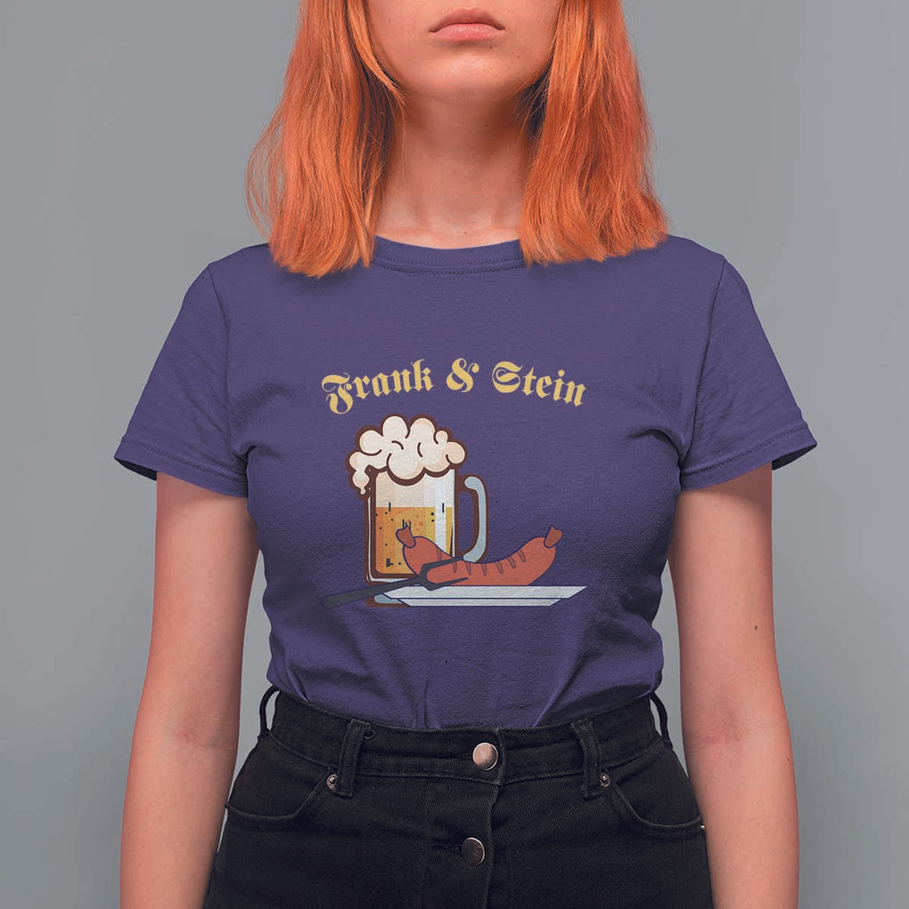 Funny Frank & Stein T Shirt For Women German Beer Drinking Oktoberfest Sausage TS11 Purple Print Your Wear