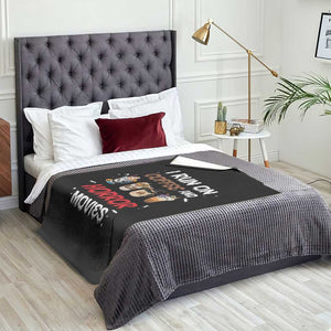Funny Halloween Throw Blanket I Run On Coffee And Horror Movies Pumpkin Witch Hat TS11 Print Your Wear