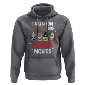Funny Halloween Hoodie I Run On Coffee And Horror Movies Pumpkin Witch Hat TS11 Charcoal Print Your Wear
