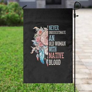 Native American Garden Flag Never Underestimate An Old Woman With Native Blood Dreamcatcher TS11 Print Your Wear