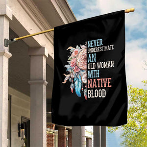 Native American Garden Flag Never Underestimate An Old Woman With Native Blood Dreamcatcher TS11 Print Your Wear