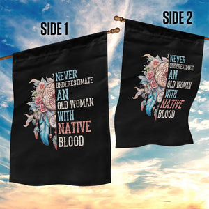Native American Garden Flag Never Underestimate An Old Woman With Native Blood Dreamcatcher TS11 Print Your Wear