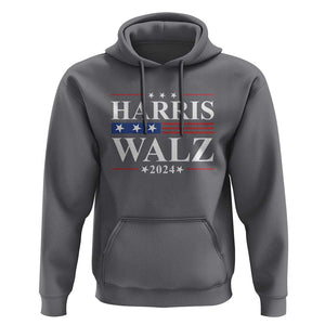 Harris Walz 2024 Hoodie President Election Campaign American Flag TS11 Charcoal Print Your Wear