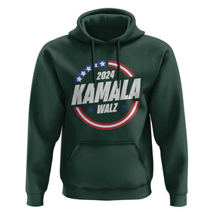 Kamala Walz 2024 Hoodie President Campaign American Flag Star TS11 Dark Forest Green Print Your Wear