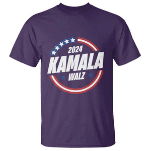 Kamala Walz 2024 T Shirt President Campaign American Flag Star TS11 Purple Print Your Wear