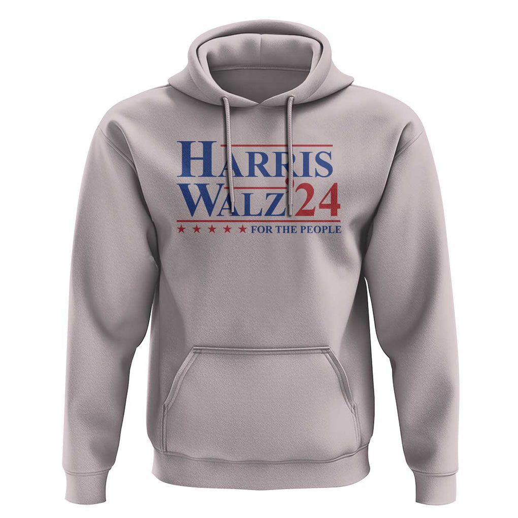Harris Walz'24 Hoodie Presidential Election 2024 US Flag TS11 Ice Gray Print Your Wear