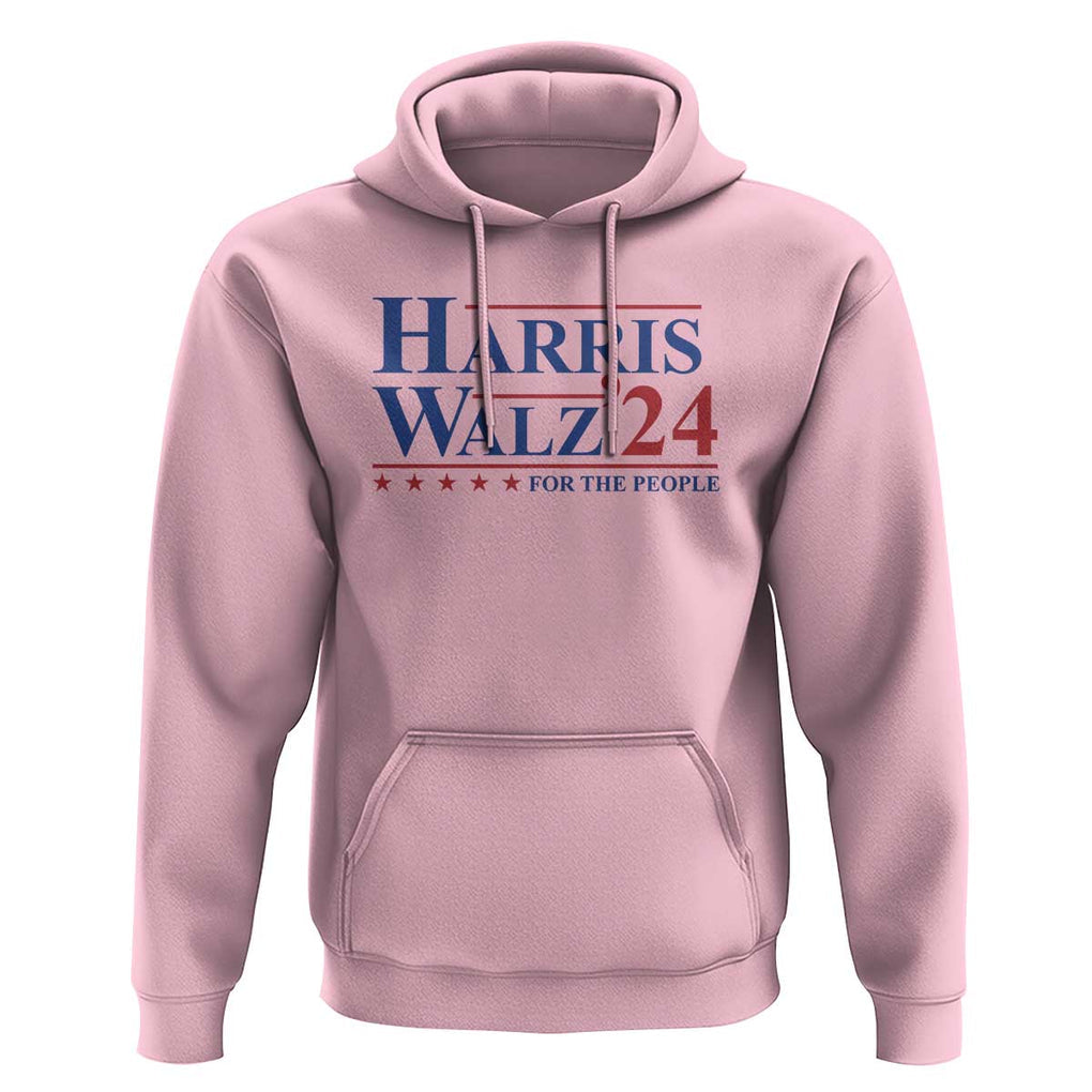 Harris Walz'24 Hoodie Presidential Election 2024 US Flag TS11 Light Pink Print Your Wear