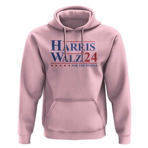 Harris Walz'24 Hoodie Presidential Election 2024 US Flag TS11 Light Pink Print Your Wear