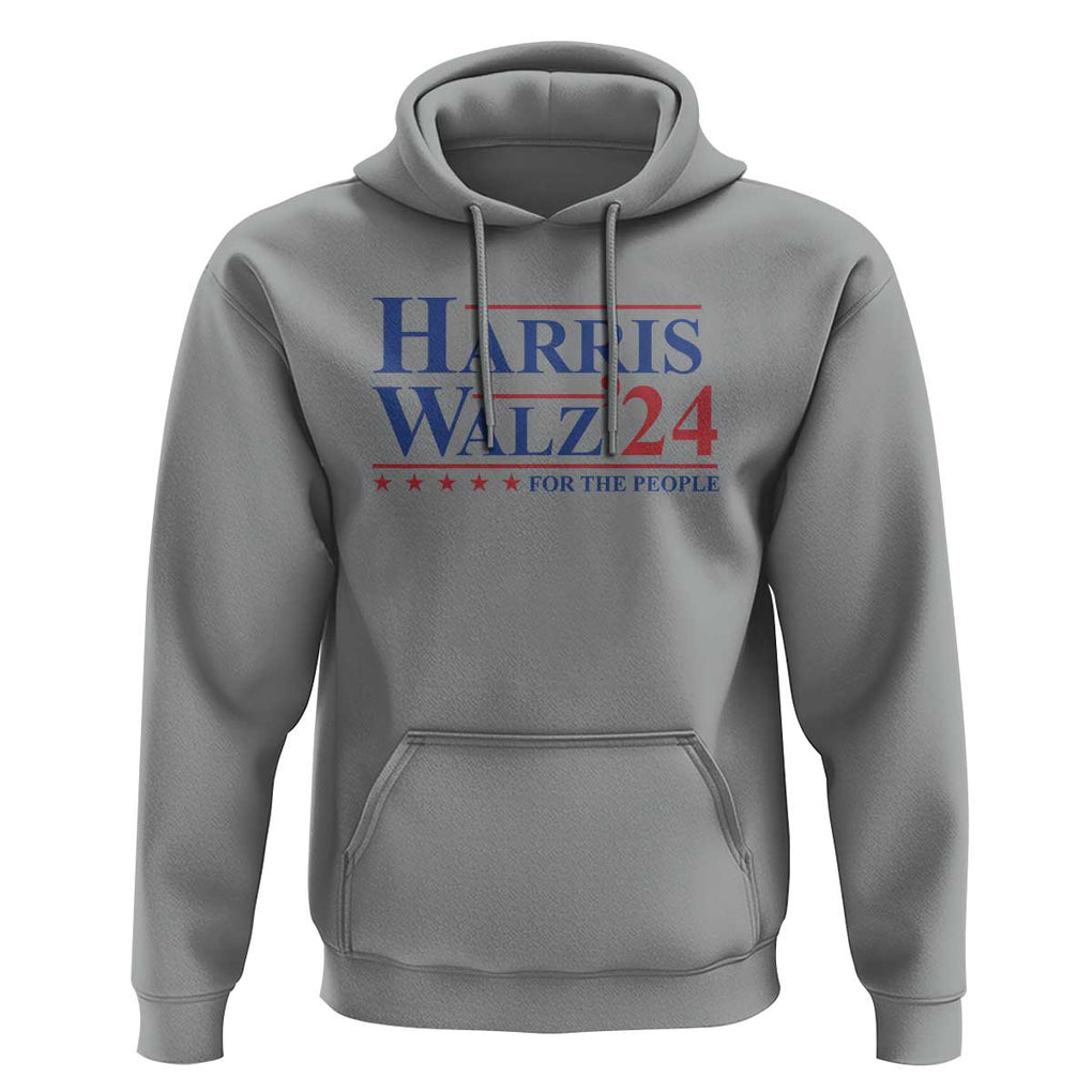 Harris Walz'24 Hoodie Presidential Election 2024 US Flag TS11 Sport Gray Print Your Wear