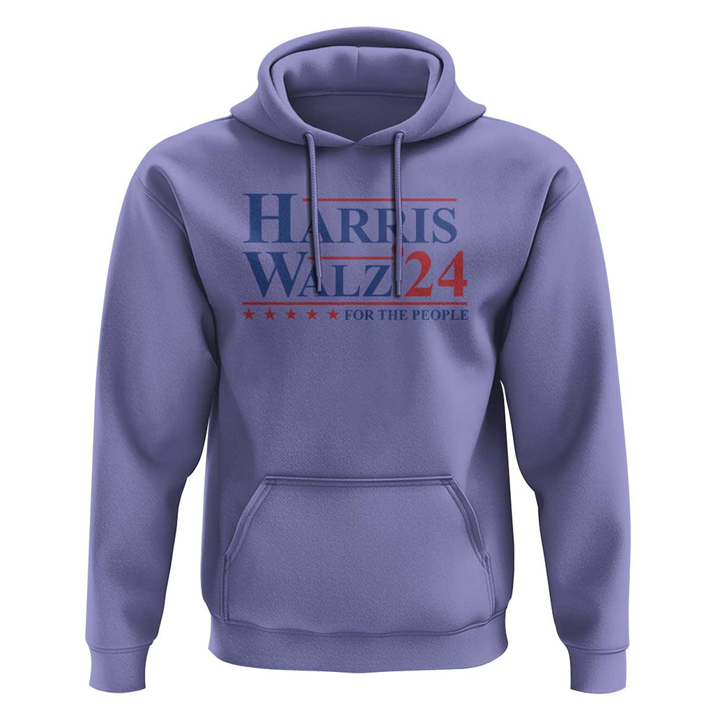 Harris Walz'24 Hoodie Presidential Election 2024 US Flag TS11 Violet Print Your Wear