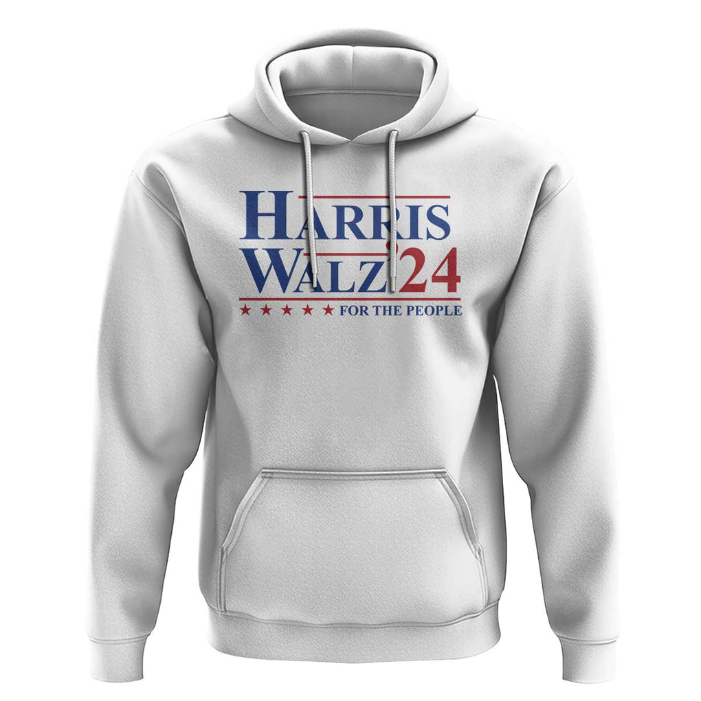 Harris Walz'24 Hoodie Presidential Election 2024 US Flag TS11 White Print Your Wear