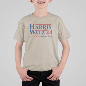 Harris Walz'24 T Shirt For Kid Presidential Election 2024 US Flag TS11 Sand Print Your Wear