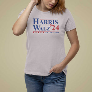 Harris Walz'24 T Shirt For Women Presidential Election 2024 US Flag TS11 Ice Gray Print Your Wear