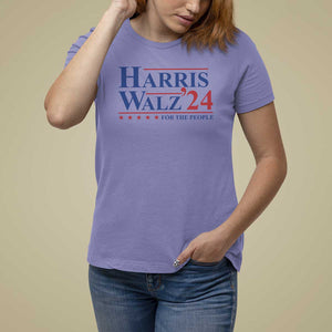 Harris Walz'24 T Shirt For Women Presidential Election 2024 US Flag TS11 Violet Print Your Wear