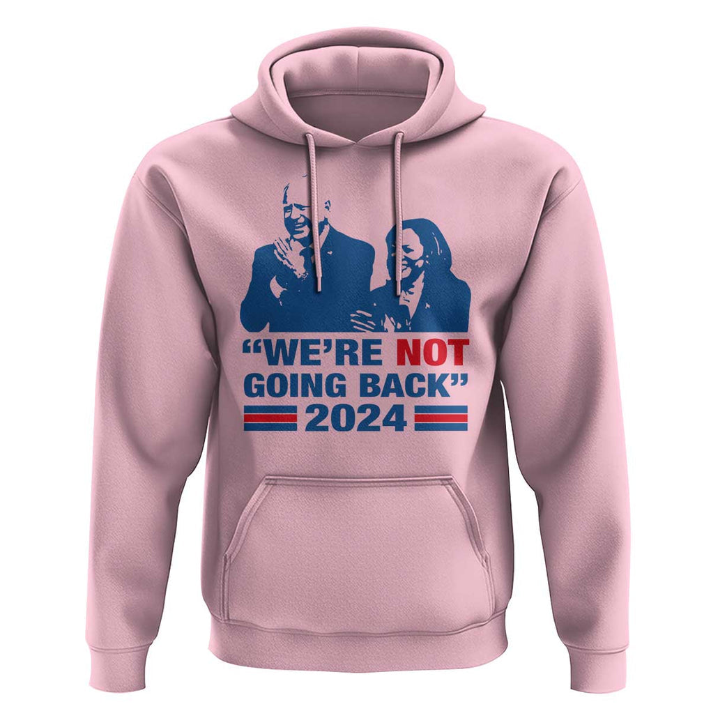 Harris Walz Hoodie We're Not Going Back 2024 American Flag TS11 Light Pink Print Your Wear