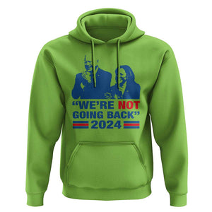 Harris Walz Hoodie We're Not Going Back 2024 American Flag TS11 Lime Print Your Wear