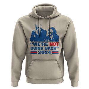 Harris Walz Hoodie We're Not Going Back 2024 American Flag TS11 Sand Print Your Wear