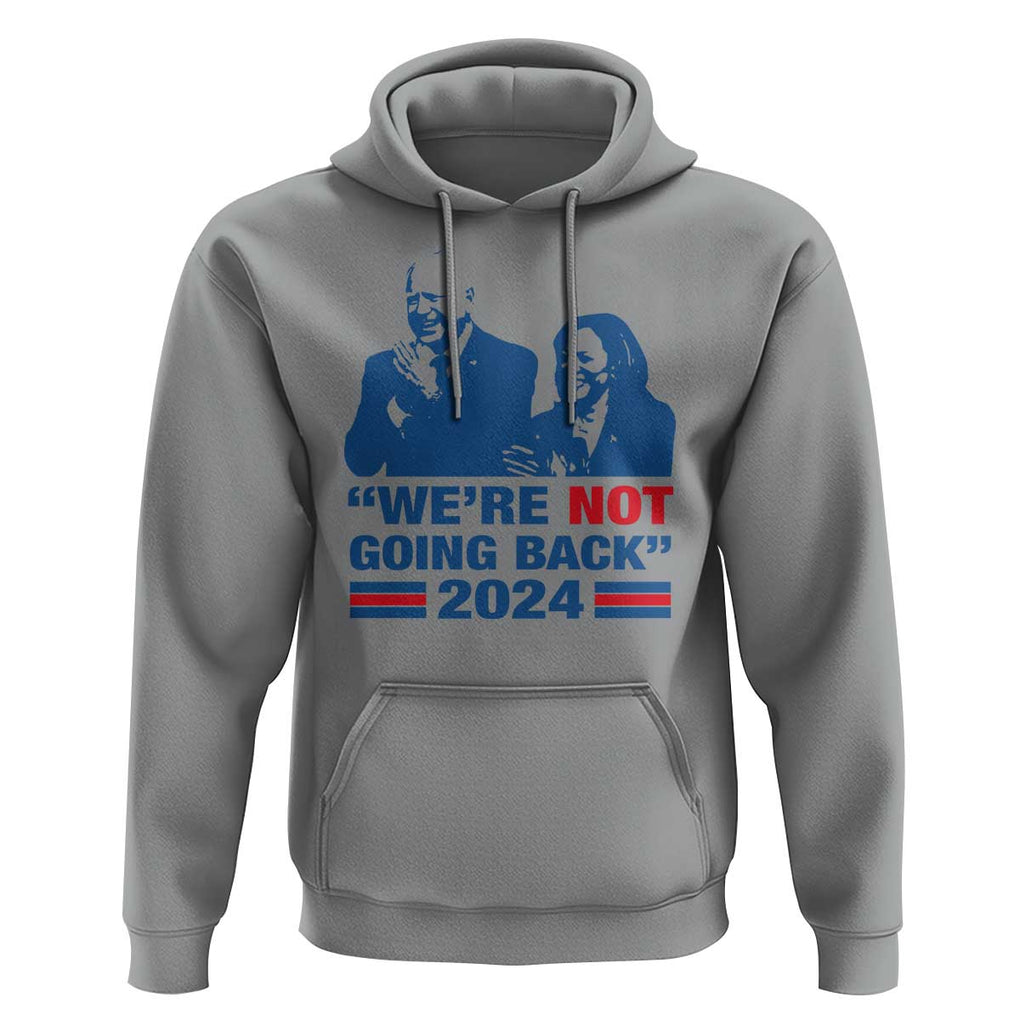 Harris Walz Hoodie We're Not Going Back 2024 American Flag TS11 Sport Gray Print Your Wear