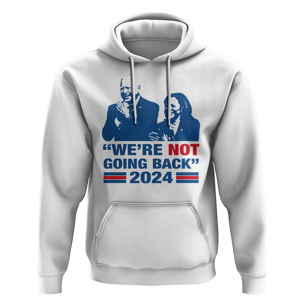 Harris Walz Hoodie We're Not Going Back 2024 American Flag TS11 White Print Your Wear