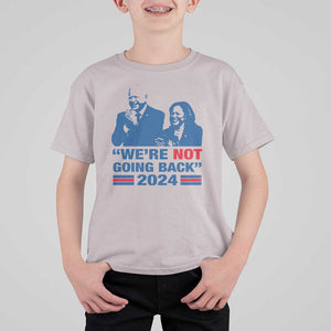 Harris Walz T Shirt For Kid We're Not Going Back 2024 American Flag TS11 Ice Gray Print Your Wear