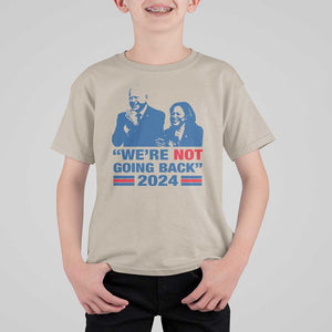 Harris Walz T Shirt For Kid We're Not Going Back 2024 American Flag TS11 Sand Print Your Wear