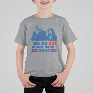 Harris Walz T Shirt For Kid We're Not Going Back 2024 American Flag TS11 Sport Gray Print Your Wear