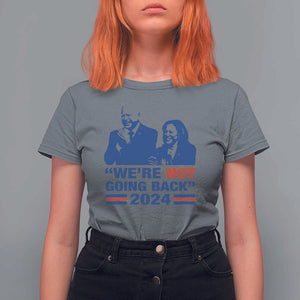 Harris Walz T Shirt For Women We're Not Going Back 2024 American Flag TS11 Charcoal Print Your Wear