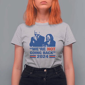 Harris Walz T Shirt For Women We're Not Going Back 2024 American Flag TS11 Ice Gray Print Your Wear