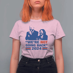 Harris Walz T Shirt For Women We're Not Going Back 2024 American Flag TS11 Light Pink Print Your Wear
