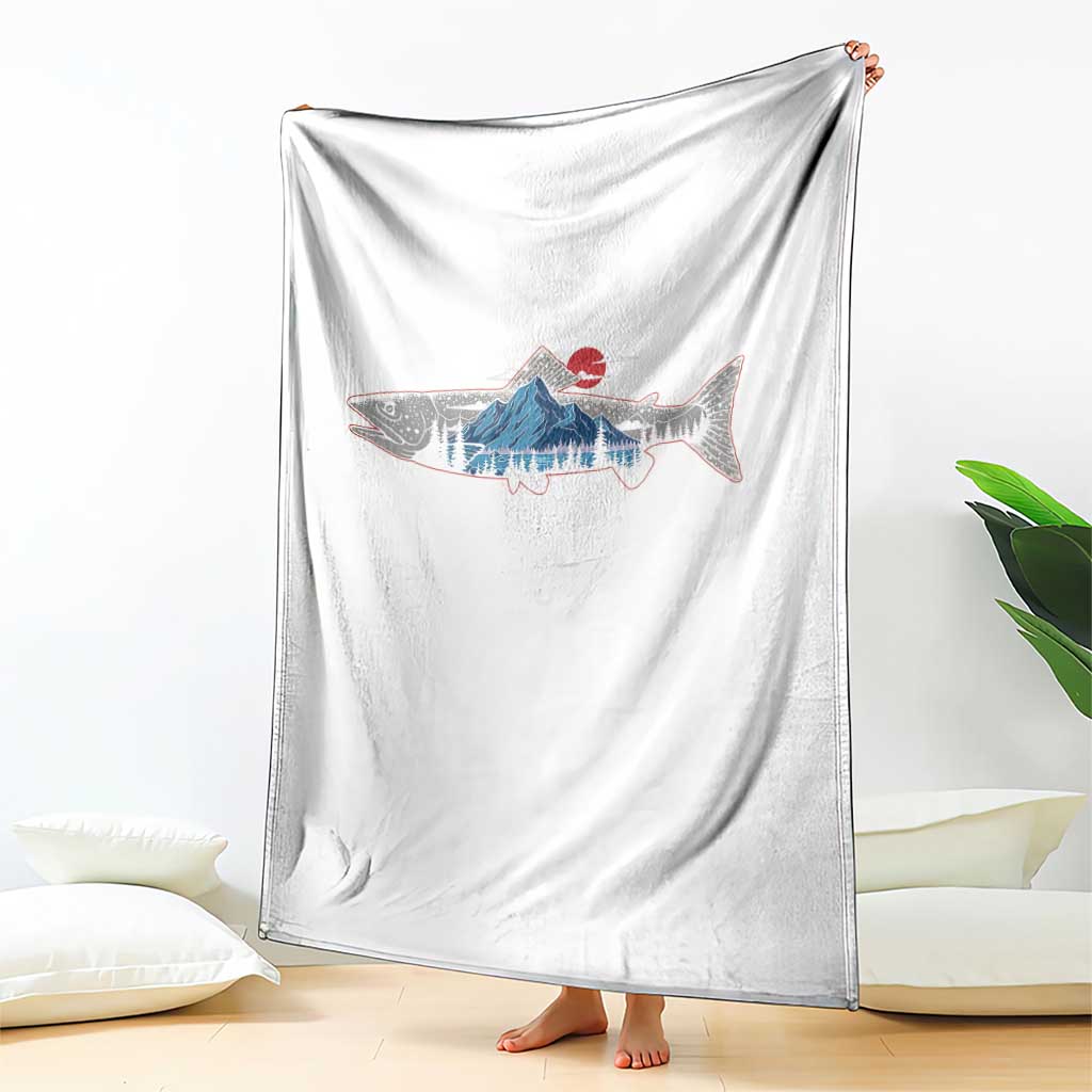 Trout Fly Fish Nature Montane Forest Fishing Camping Throw Blanket TS11 Print Your Wear